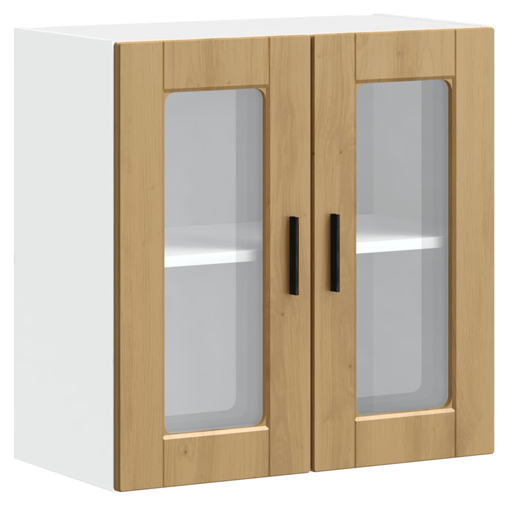 vidaXL Kitchen Wall Cabinet with Glass Door Porto Artisan Oak