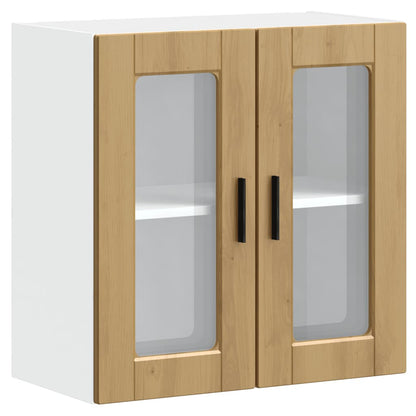 vidaXL Kitchen Wall Cabinet with Glass Door Porto Artisan Oak