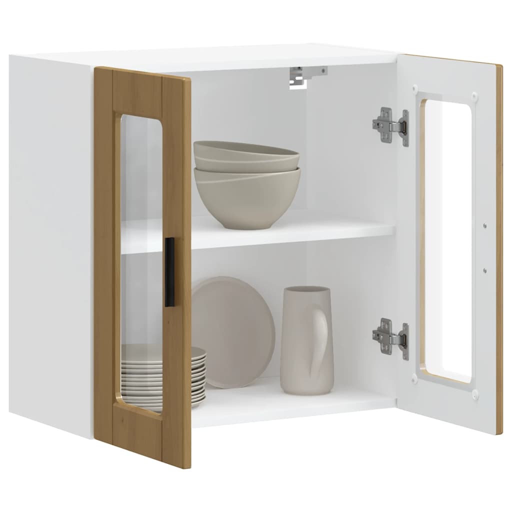 vidaXL Kitchen Wall Cabinet with Glass Door Porto Artisan Oak