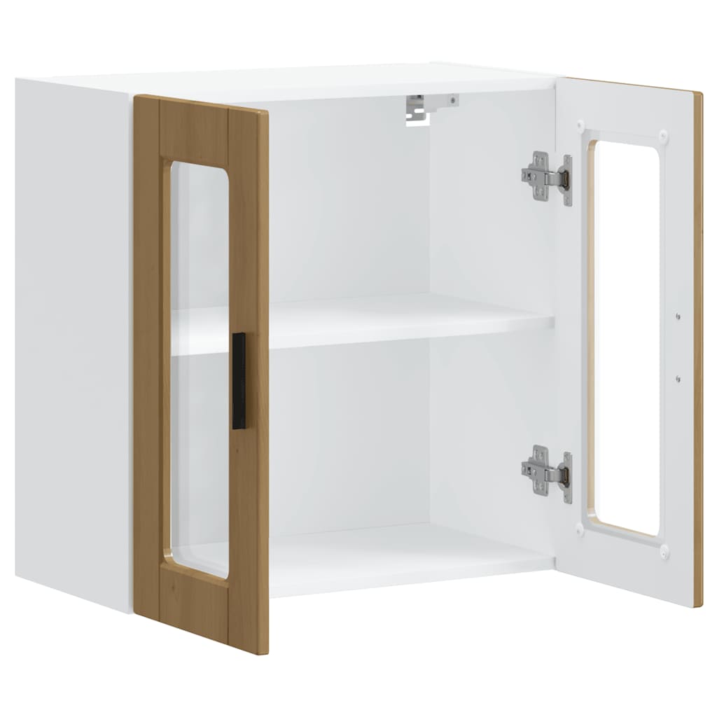 vidaXL Kitchen Wall Cabinet with Glass Door Porto Artisan Oak