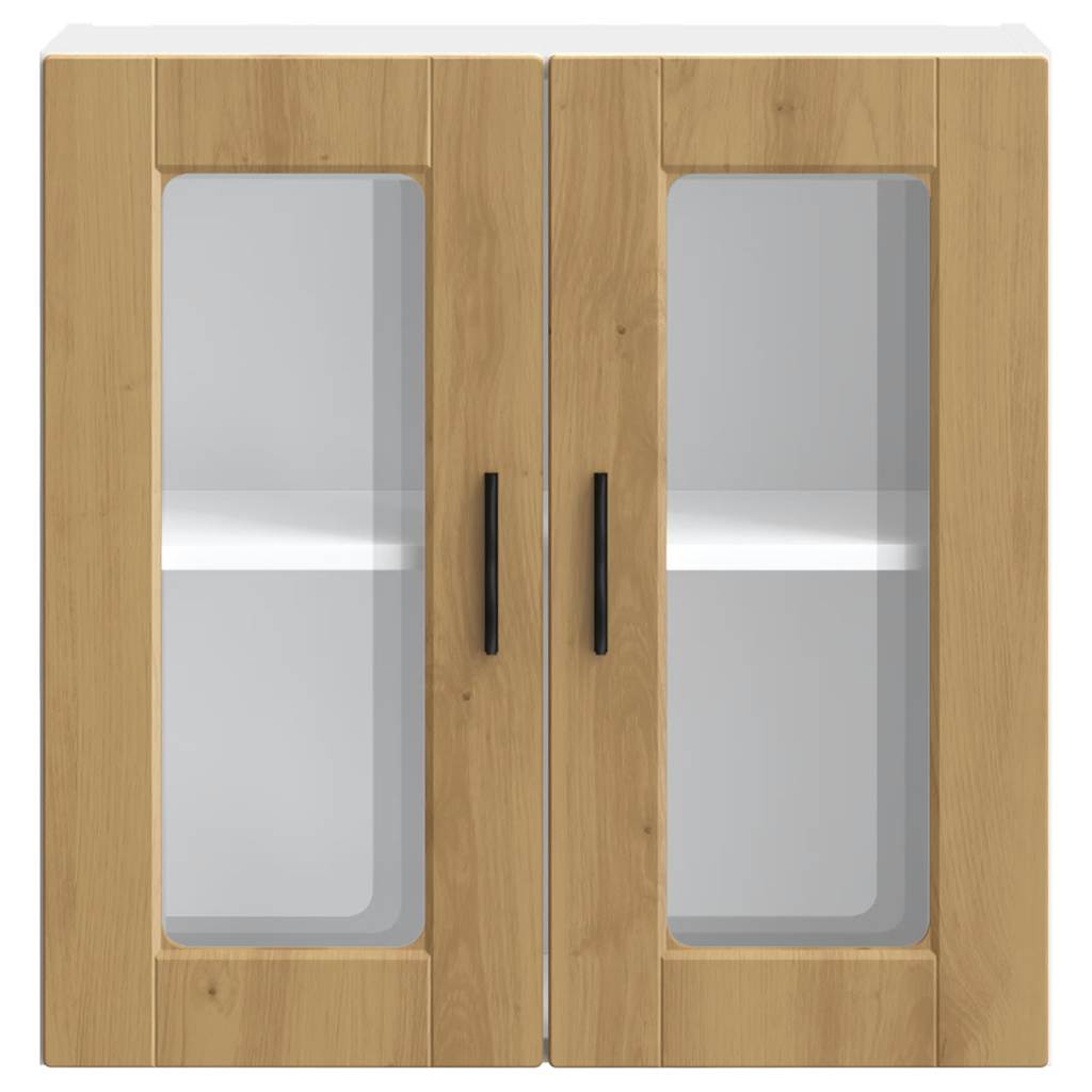 vidaXL Kitchen Wall Cabinet with Glass Door Porto Artisan Oak