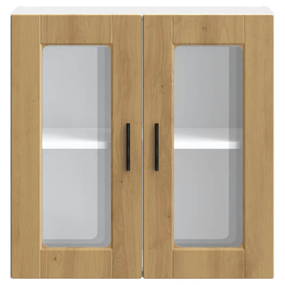 vidaXL Kitchen Wall Cabinet with Glass Door Porto Artisan Oak