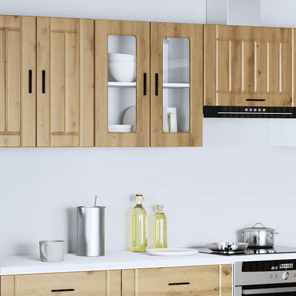 vidaXL Kitchen Wall Cabinet with Glass Door Porto Artisan Oak