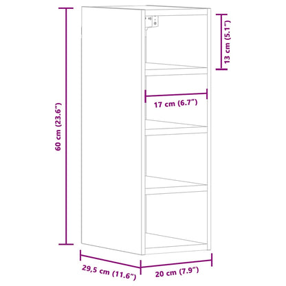 vidaXL Hanging Cabinet Riga White 20x29.5x60 cm Engineered Wood