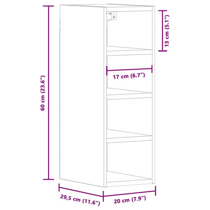 vidaXL Hanging Cabinet Riga Artisan Oak 20x29.5x60 cm Engineered Wood