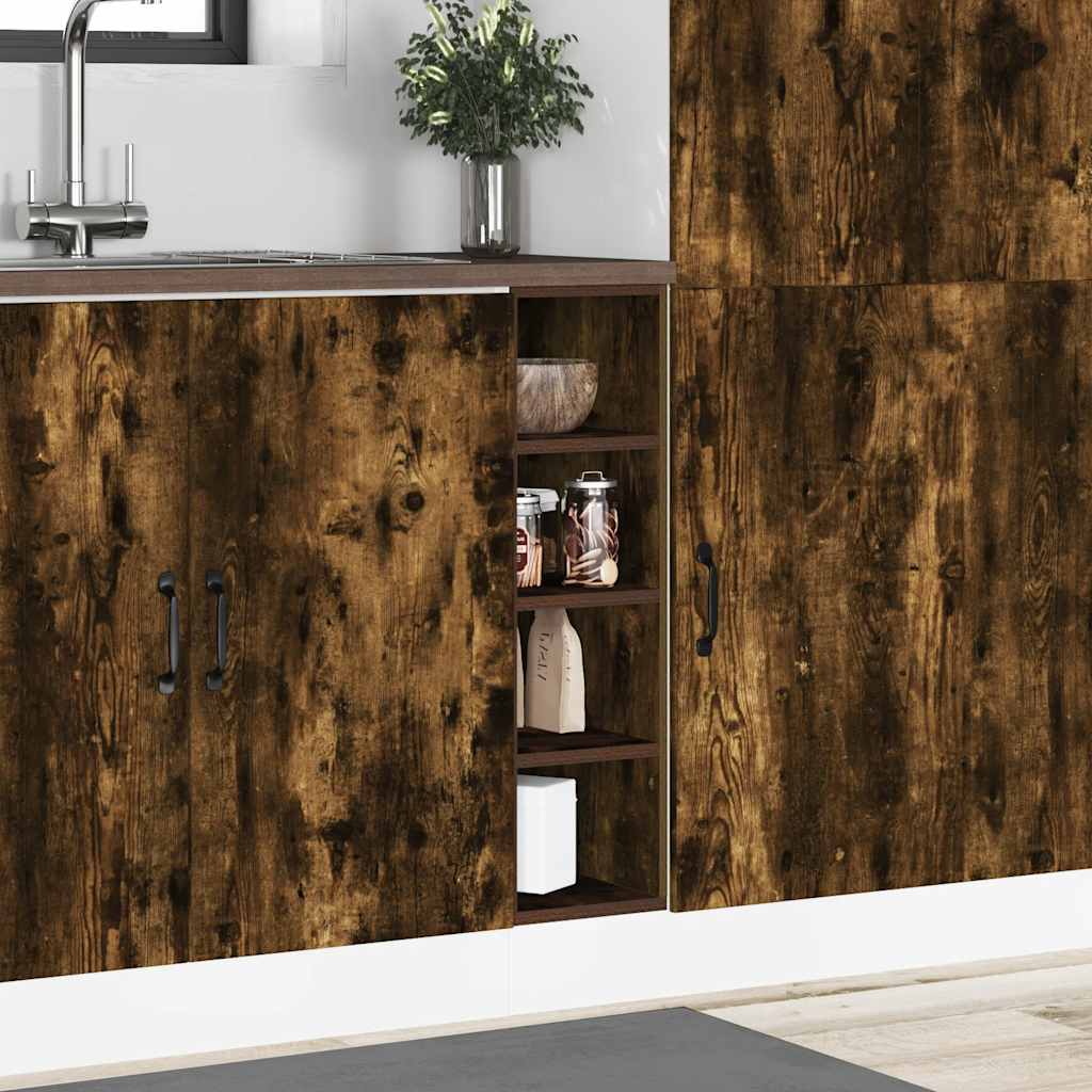 vidaXL Bottom Cabinet Riga Smoked Oak 20x44.5x81.5 cm Engineered Wood