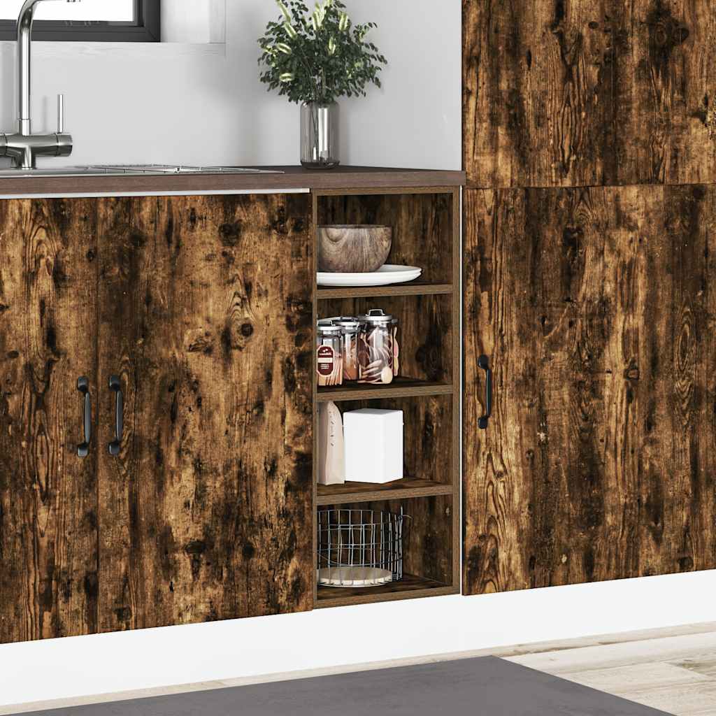 vidaXL Bottom Cabinet "Riga" Smoked Oak 30x44,5x81,5 cm Engineered Wood