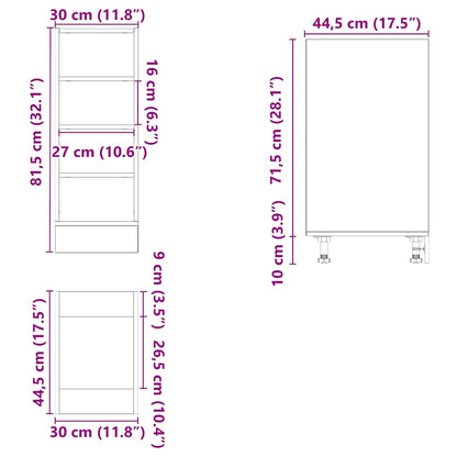 vidaXL Bottom Cabinet Riga Smoked Oak 30x44.5x81.5 cm Engineered Wood