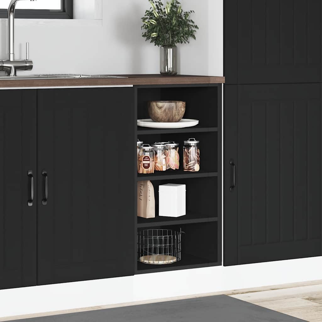 vidaXL Bottom Cabinet "Riga" Black 40x44,5x81,5 cm Engineered Wood