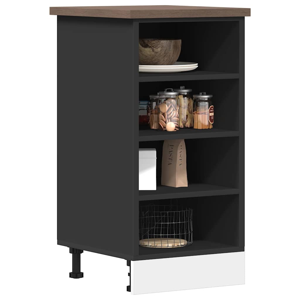 vidaXL Bottom Cabinet "Riga" Black 40x44,5x81,5 cm Engineered Wood