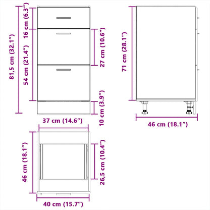 vidaXL Bottom Cabinet Lyon Concrete Grey 40x46x81.5 cm Engineered Wood