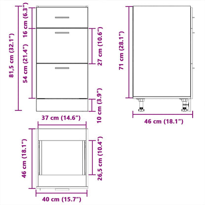 vidaXL Bottom Cabinet Lyon Smoked Oak 40x46x81.5 cm Engineered Wood