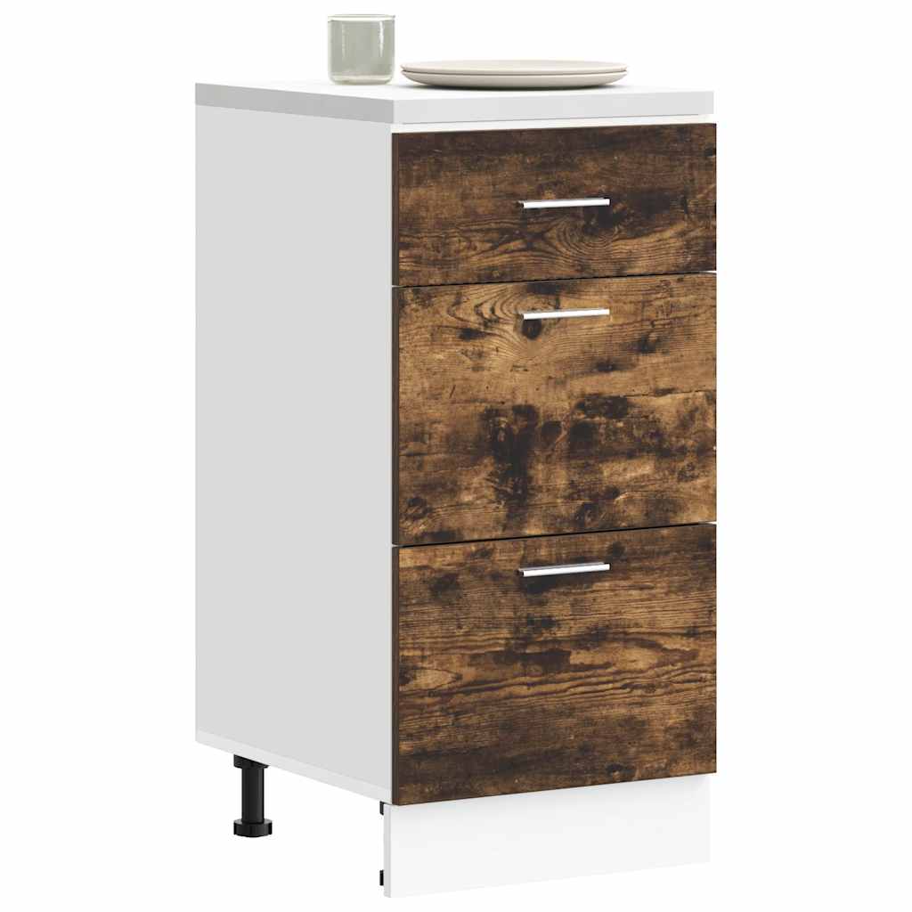 vidaXL Bottom Cabinet "Lyon" Smoked Oak 40x46x81,5 cm Engineered Wood