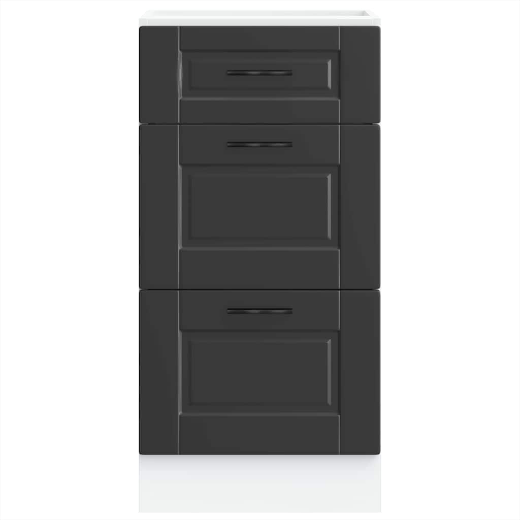 vidaXL Kitchen Base Cabinet "Porto" Black Engineered Wood