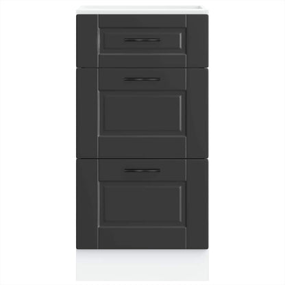 vidaXL Kitchen Base Cabinet "Porto" Black Engineered Wood