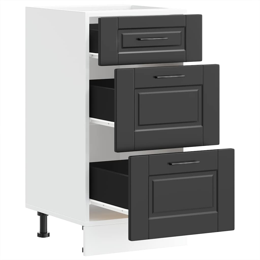 vidaXL Kitchen Base Cabinet "Porto" Black Engineered Wood