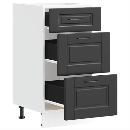 vidaXL Kitchen Base Cabinet "Porto" Black Engineered Wood