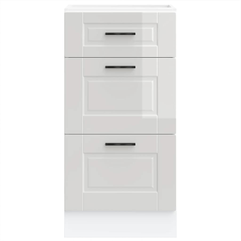 vidaXL Kitchen Base Cabinet "Porto" High Gloss White Engineered Wood