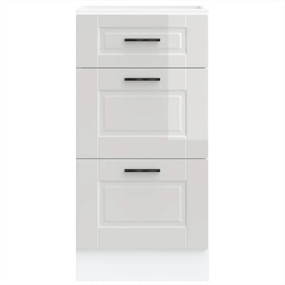 vidaXL Kitchen Base Cabinet "Porto" High Gloss White Engineered Wood