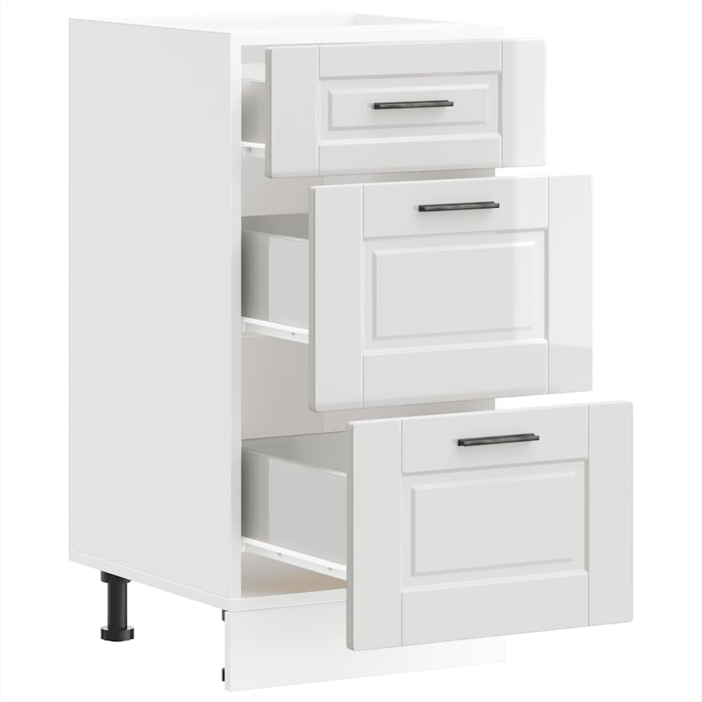 vidaXL Kitchen Base Cabinet "Porto" High Gloss White Engineered Wood