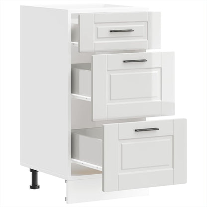 vidaXL Kitchen Base Cabinet "Porto" High Gloss White Engineered Wood