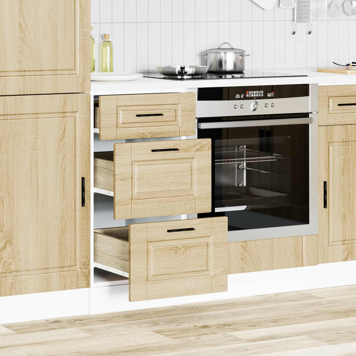 vidaXL Kitchen Base Cabinet "Porto" Sonoma Oak Engineered Wood