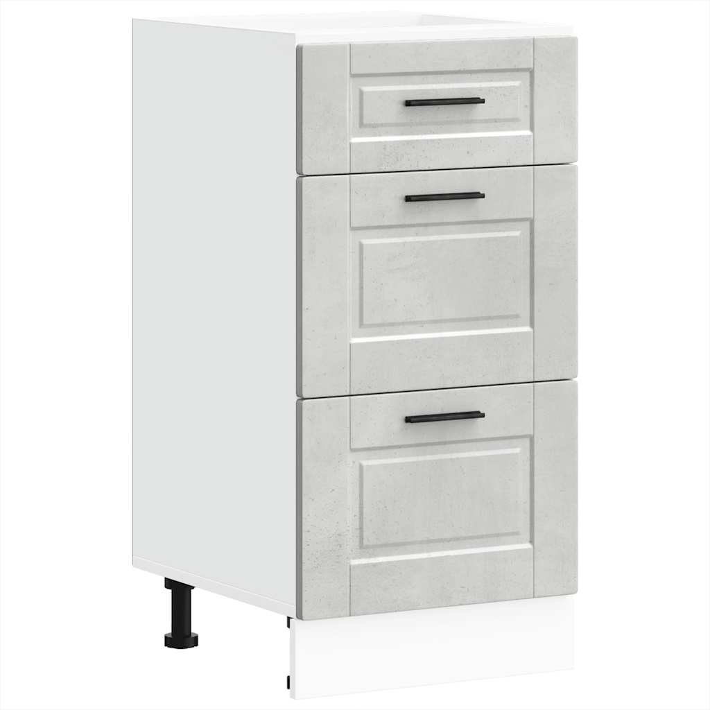 vidaXL Kitchen Base Cabinet "Porto" Concrete Grey Engineered Wood