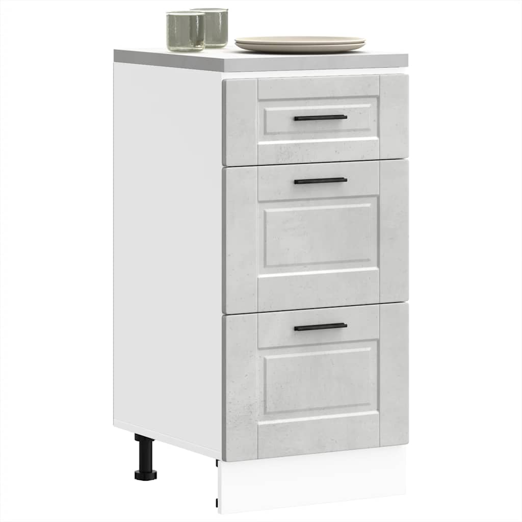 vidaXL Kitchen Base Cabinet "Porto" Concrete Grey Engineered Wood