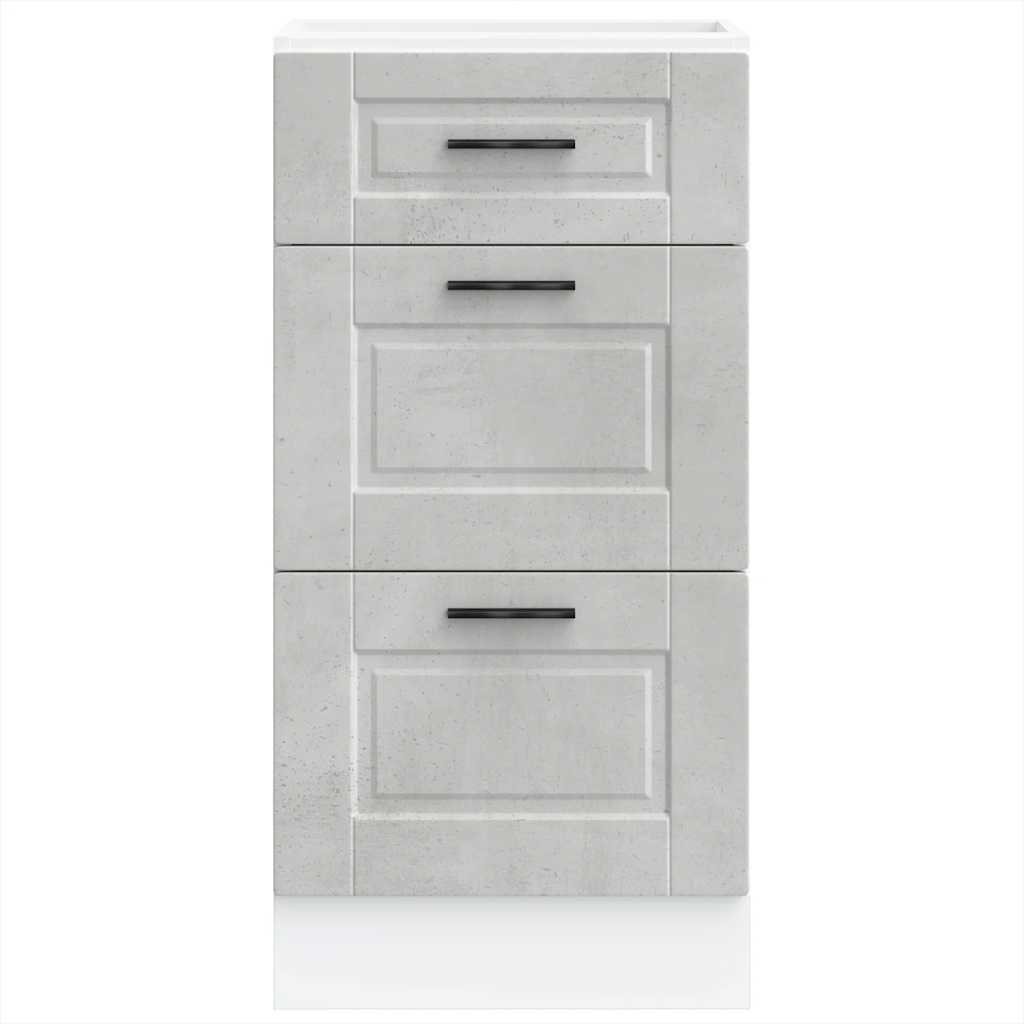 vidaXL Kitchen Base Cabinet "Porto" Concrete Grey Engineered Wood