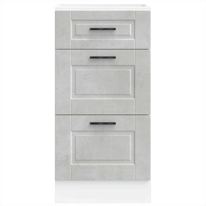 vidaXL Kitchen Base Cabinet "Porto" Concrete Grey Engineered Wood
