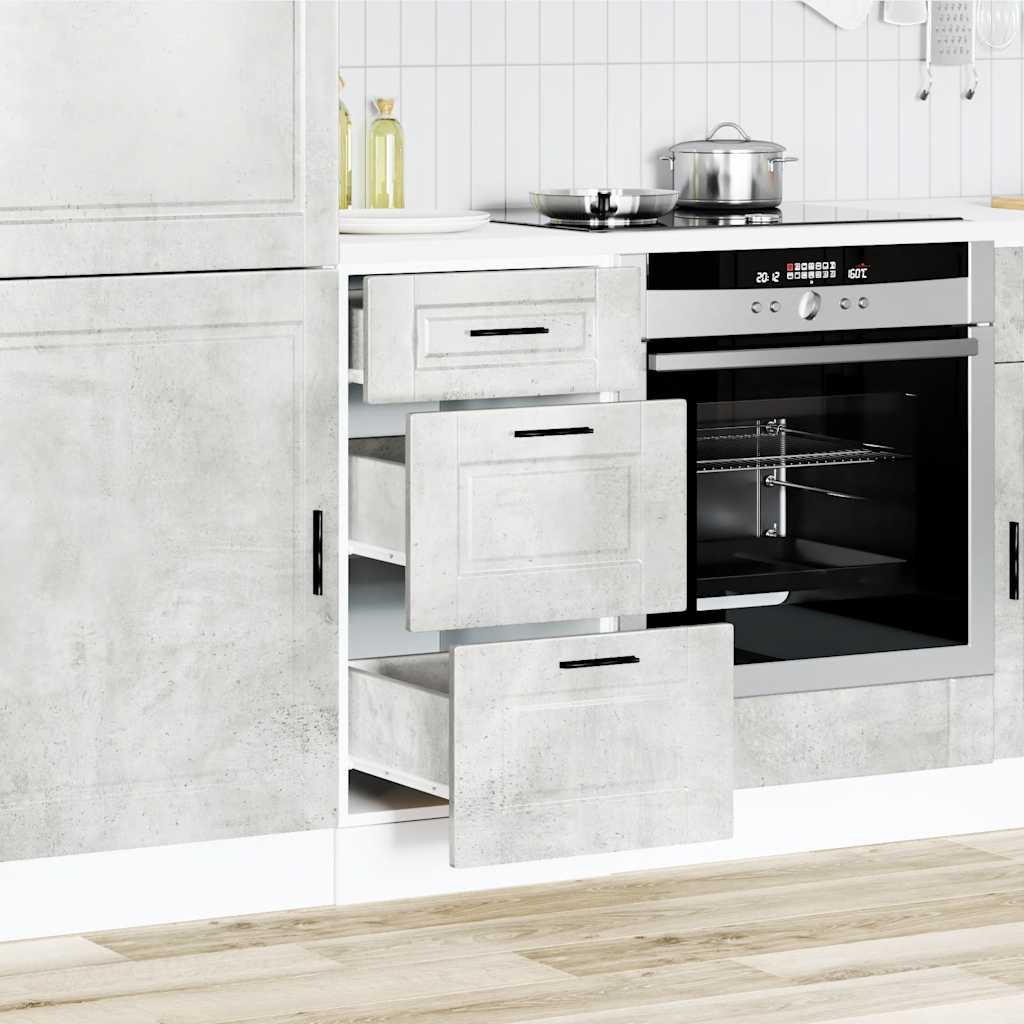 vidaXL Kitchen Base Cabinet "Porto" Concrete Grey Engineered Wood