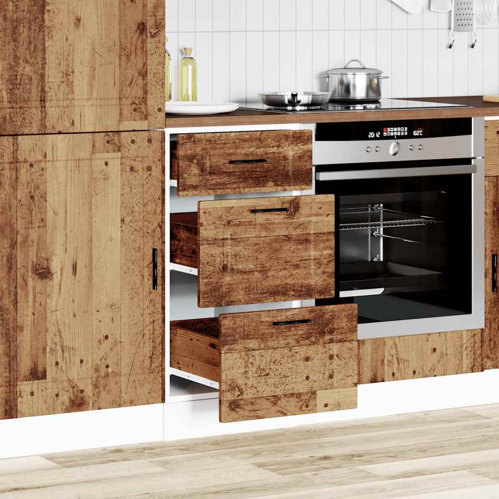 vidaXL Kitchen Base Cabinet "Porto" Old Wood Engineered Wood