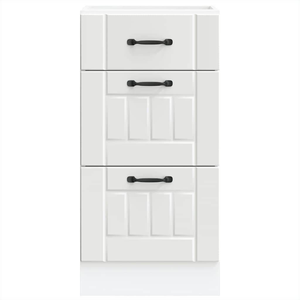 vidaXL Kitchen Base Cabinet Lucca White Engineered Wood