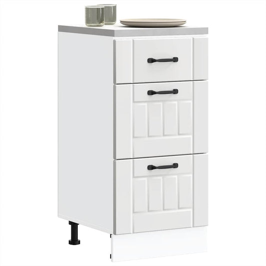 vidaXL Kitchen Base Cabinet "Lucca" White Engineered Wood