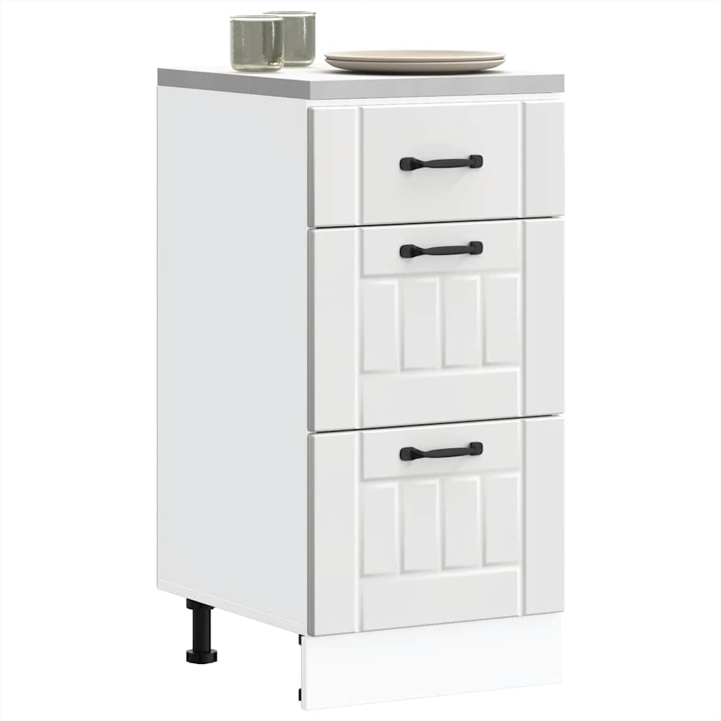 vidaXL Kitchen Base Cabinet "Lucca" White Engineered Wood