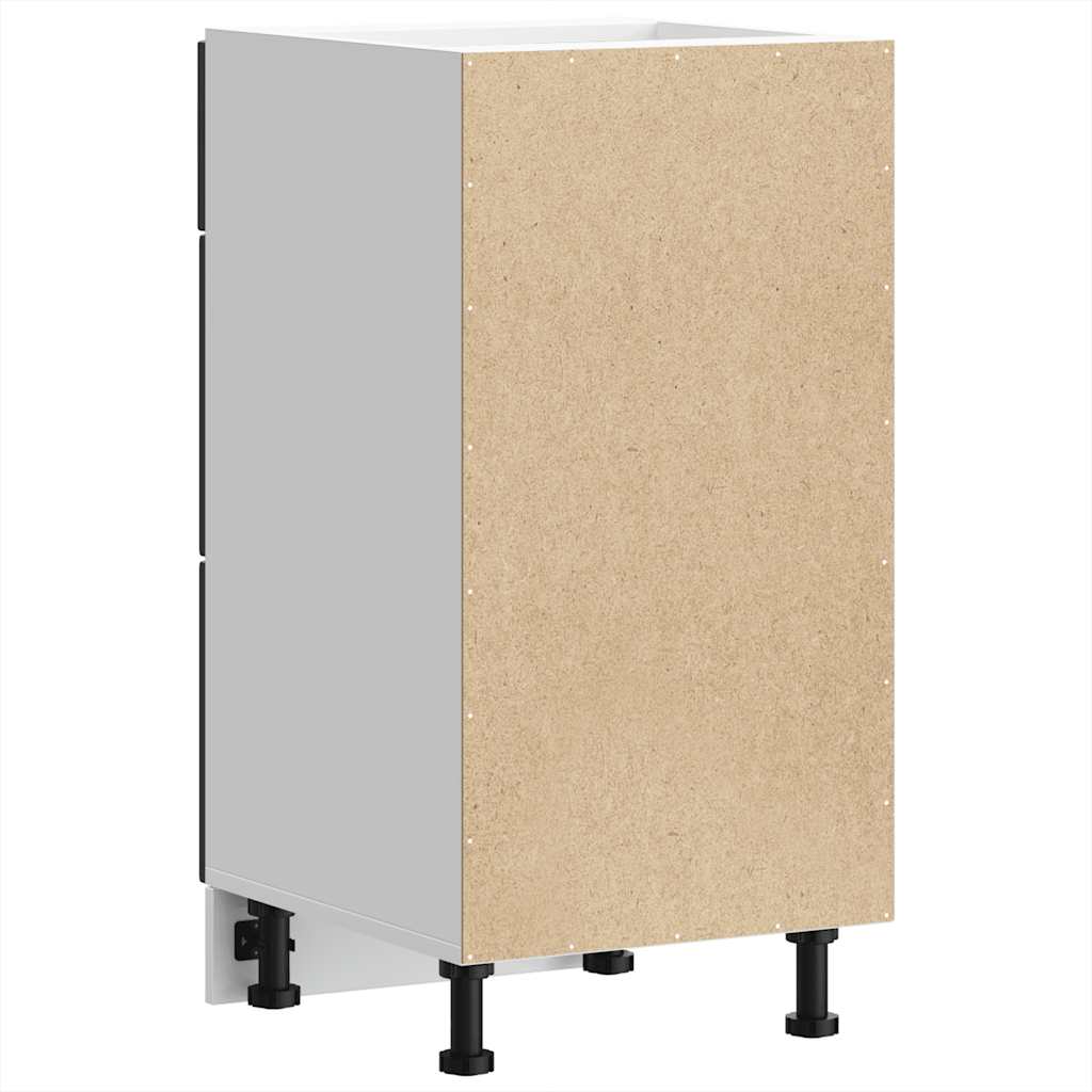 vidaXL Kitchen Base Cabinet "Lucca" Black Engineered Wood
