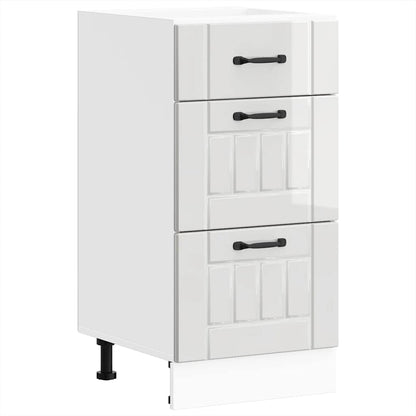 vidaXL Kitchen Base Cabinet "Lucca" High Gloss White Engineered Wood