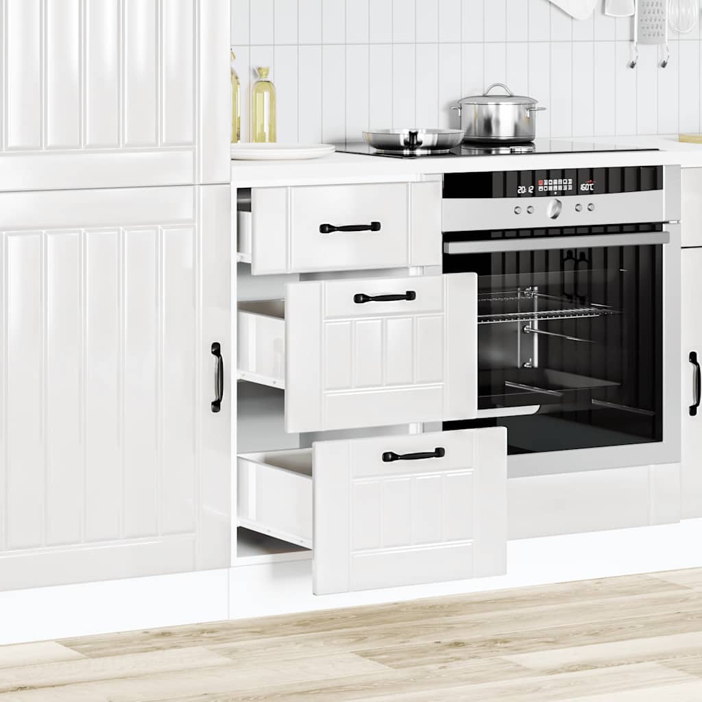 vidaXL Kitchen Base Cabinet "Lucca" High Gloss White Engineered Wood