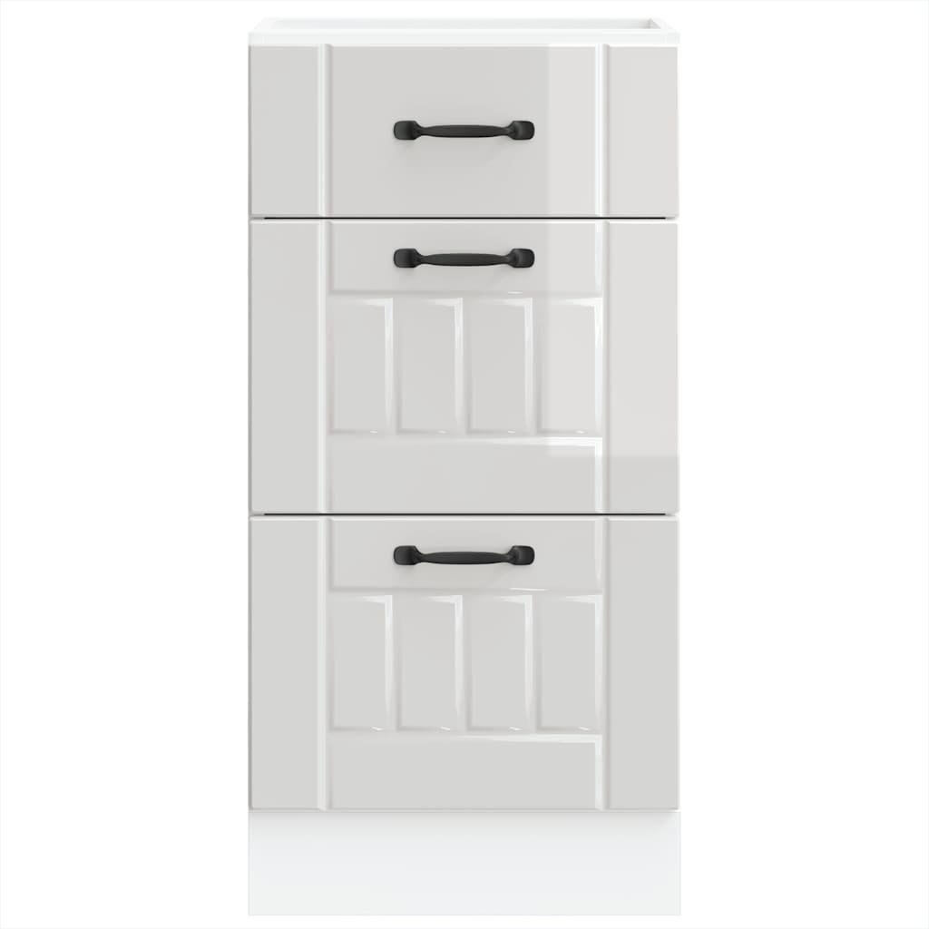 vidaXL Kitchen Base Cabinet "Lucca" High Gloss White Engineered Wood