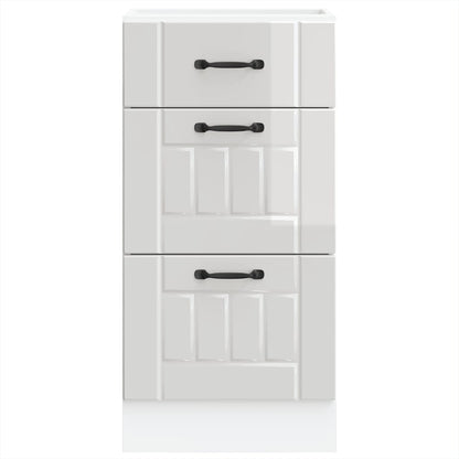 vidaXL Kitchen Base Cabinet "Lucca" High Gloss White Engineered Wood