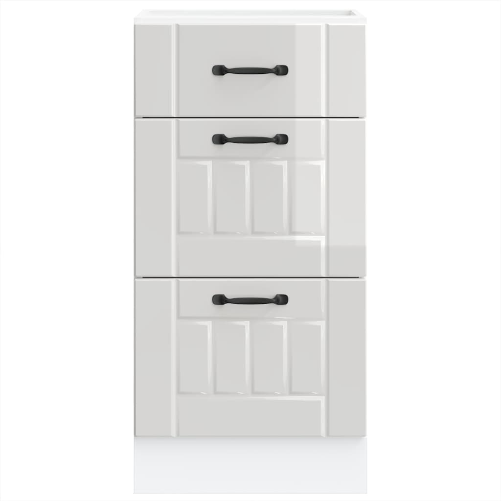 vidaXL Kitchen Base Cabinet "Lucca" High Gloss White Engineered Wood