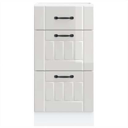 vidaXL Kitchen Base Cabinet "Lucca" High Gloss White Engineered Wood