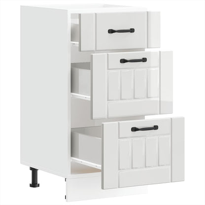 vidaXL Kitchen Base Cabinet "Lucca" High Gloss White Engineered Wood