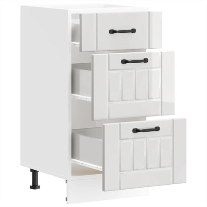 vidaXL Kitchen Base Cabinet "Lucca" High Gloss White Engineered Wood