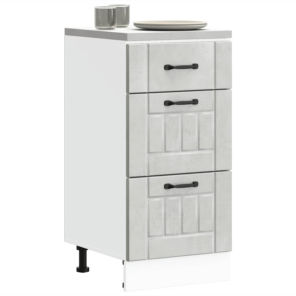 vidaXL Kitchen Base Cabinet "Lucca" Concrete Grey Engineered Wood