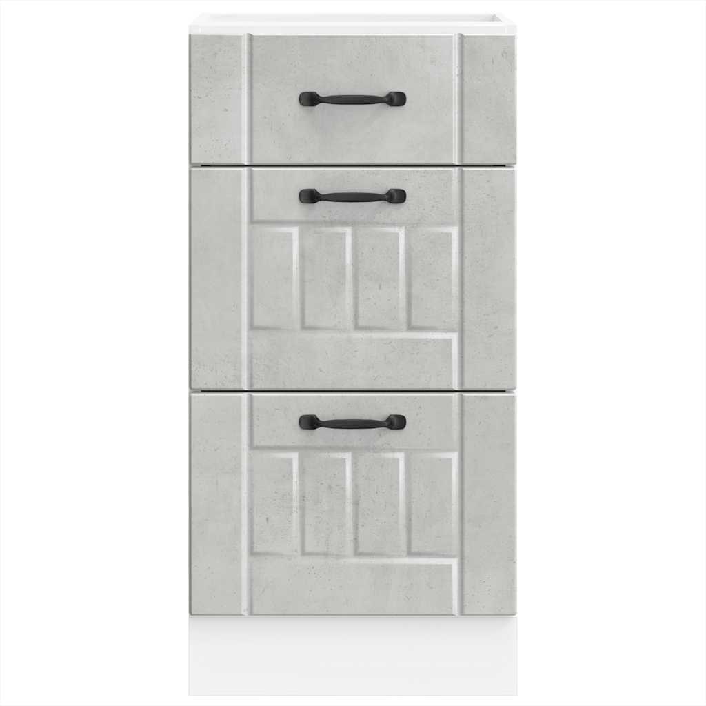 vidaXL Kitchen Base Cabinet Lucca Concrete Grey Engineered Wood