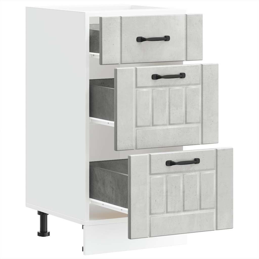 vidaXL Kitchen Base Cabinet "Lucca" Concrete Grey Engineered Wood