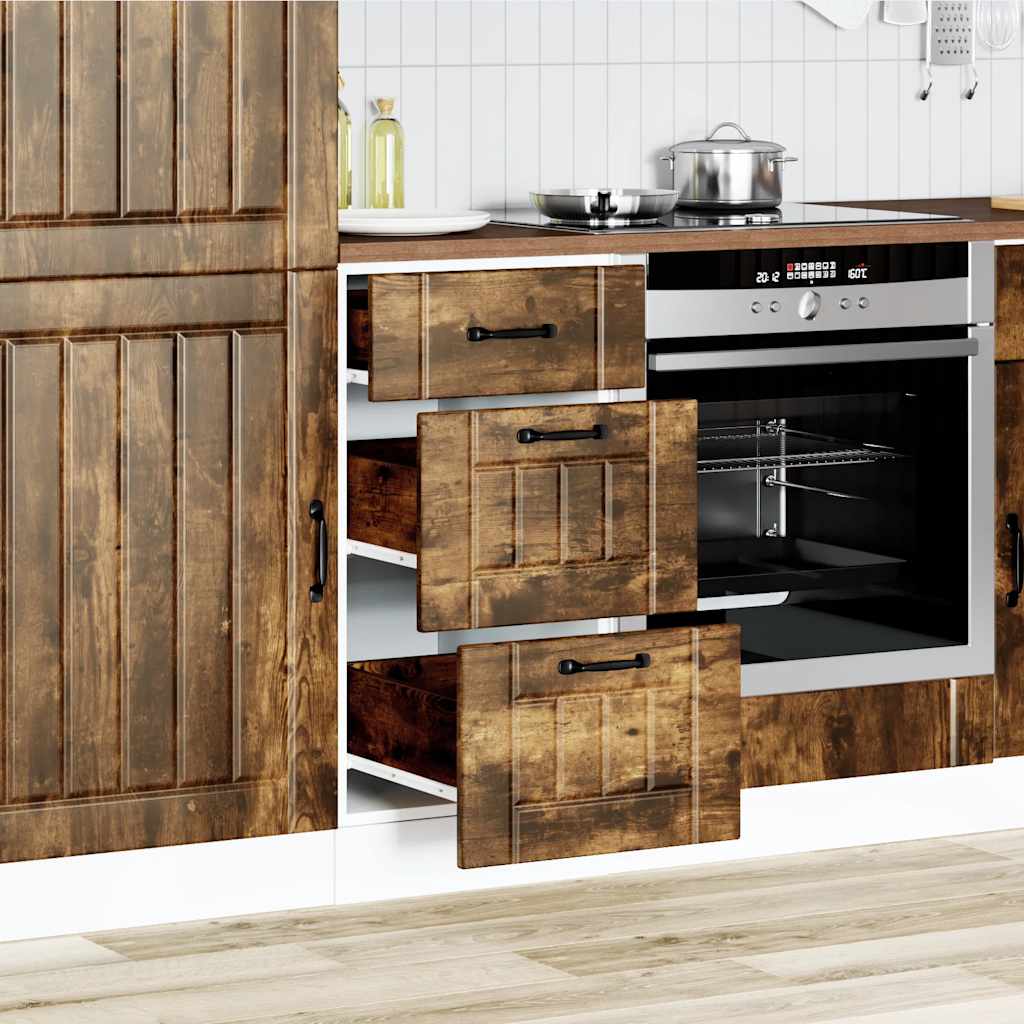 vidaXL Kitchen Base Cabinet "Lucca" Smoked Oak Engineered Wood