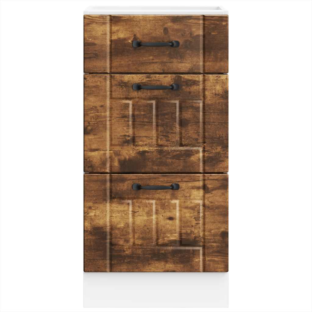 vidaXL Kitchen Base Cabinet "Lucca" Smoked Oak Engineered Wood
