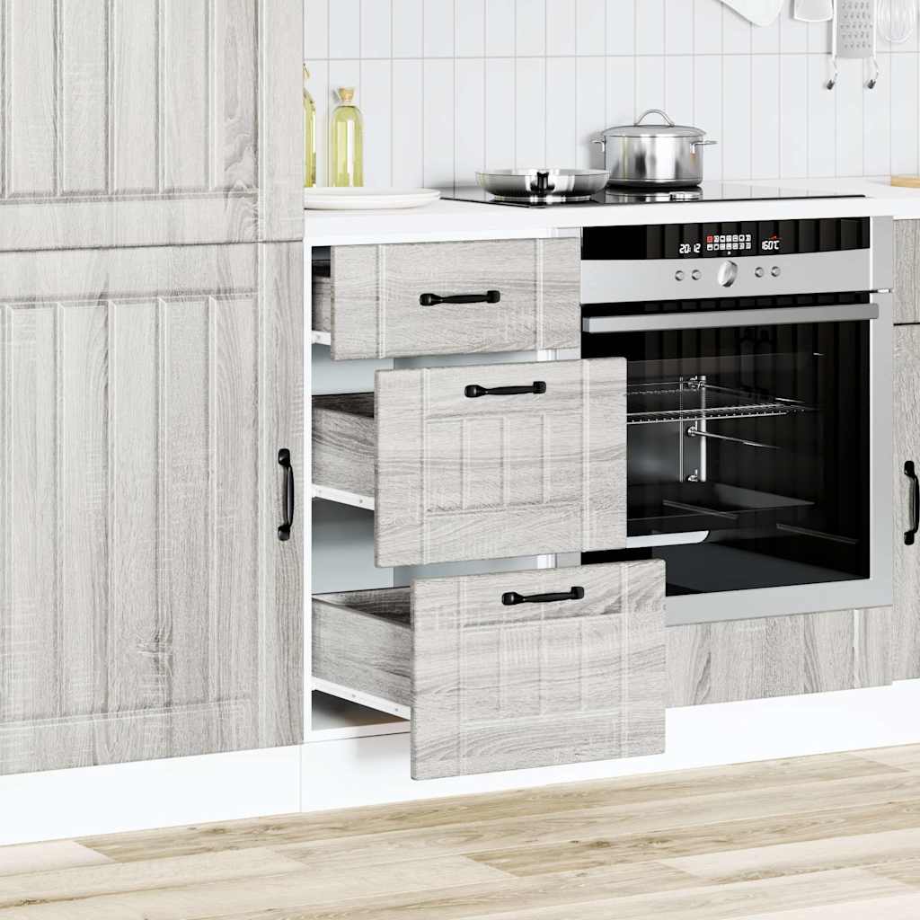 vidaXL Kitchen Base Cabinet "Lucca" Grey Sonoma Engineered Wood